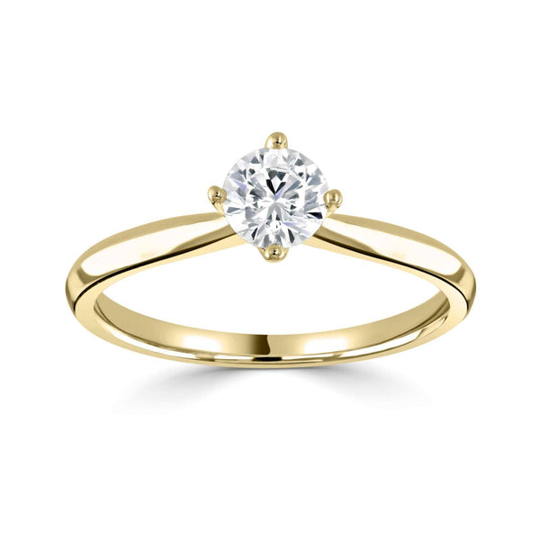 The Bellflower 18ct Yellow Gold 0.40ct Round Brilliant Cut Diamond Solitaire Engagement Ring