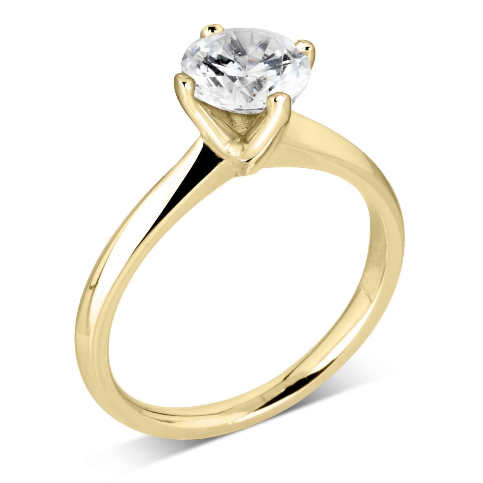 The Bellflower 18ct Yellow Gold 0.40ct Round Brilliant Cut Diamond Solitaire Engagement Ring