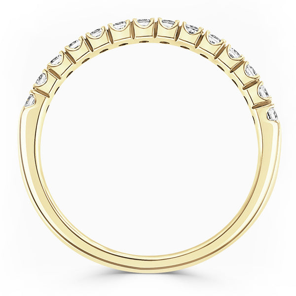 18ct Yellow Gold 0.25ct Round Brilliant Diamond Claw Set Half Eternity Ring