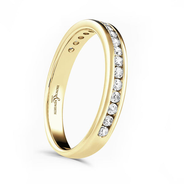 18ct Yellow Gold 0.20ct Round Brilliant Cut Channel Set Half Eternity Ring