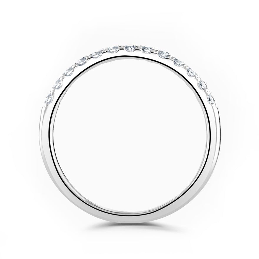 Platinum 0.25ct Round Brilliant Cut Diamond Claw Set Half Eternity Ring