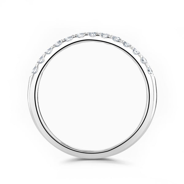 Platinum 0.33ct Round Brilliant Cut Diamond Claw Set Half Eternity Ring