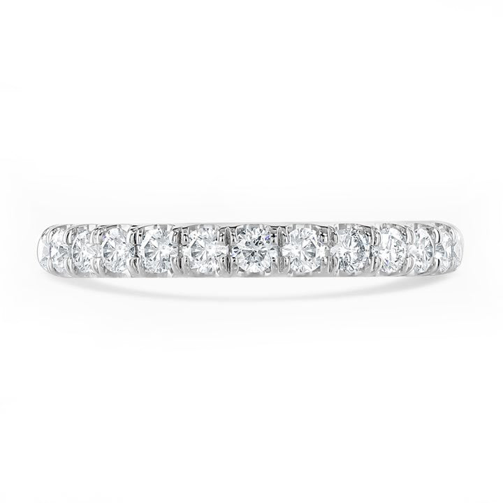 Platinum 0.60ct Round Brilliant Cut Diamond Claw Set Half Eternity Ring