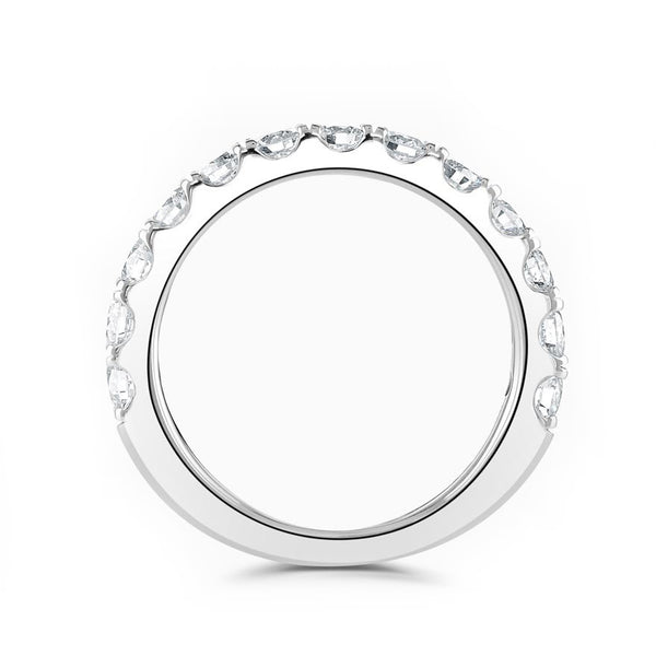 Platinum 1.00ct Round Brilliant Cut Diamond Claw Set Half Eternity Ring