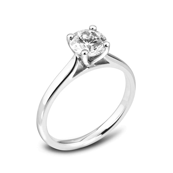 The Magnolia Platinum Round Brilliant Cut Diamond Solitaire 0.60ct-1.01ct Engagement Ring