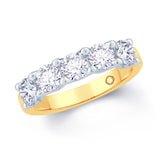 18ct Yellow Gold And Platinum 0.75ct Round Brilliant Cut Diamond Half Eternity Ring