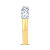 18ct Yellow Gold And Platinum 0.75ct Round Brilliant Cut Diamond Half Eternity Ring