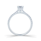 Platinum 1.00ct Pear Cut Diamond Solitaire Engagement Ring With 0.15ct Diamond Set Shoulders
