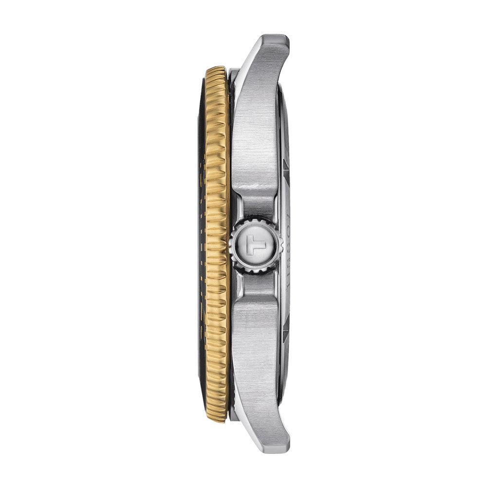 Tissot Seastar 1000 Black Dial 40mm Gold PVD Steel Gents Quartz Watch T1204102205100