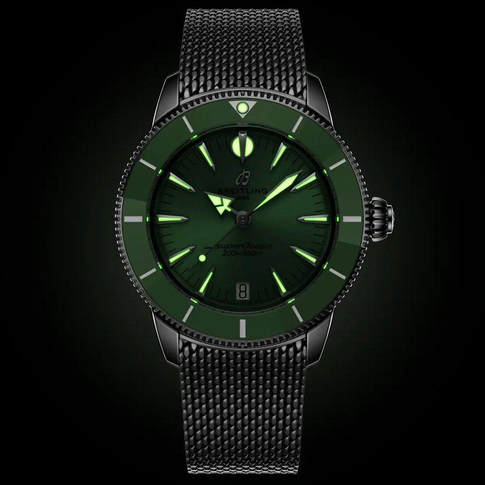 Breitling Superocean Heritage 36mm Green Dial Automatic Watch A10390361L1A1