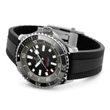 breitling superocean UK edition 44mm black dial steel on rubber strap automatic gents watch laying down image
