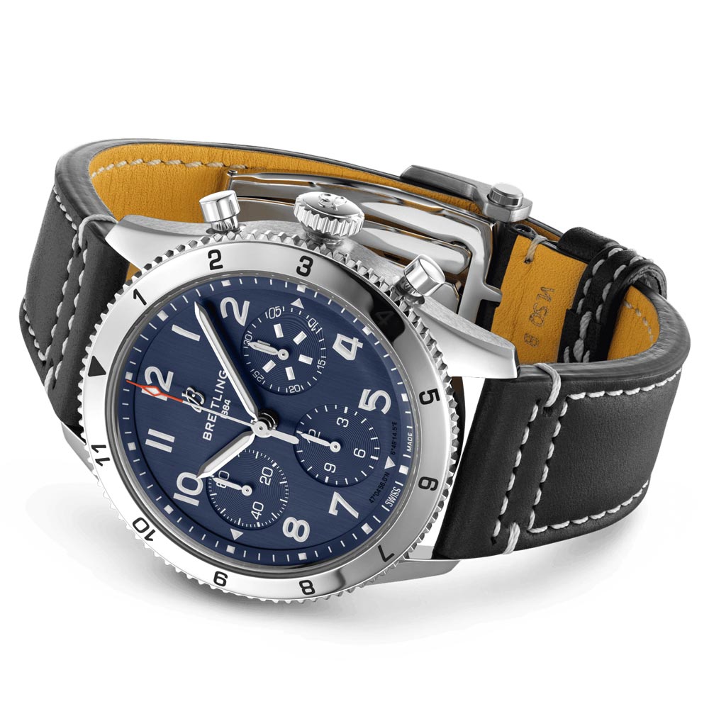breitling classic avi tribute to vought f4u corsair 42mm blue dial automatic chronograph gents watch