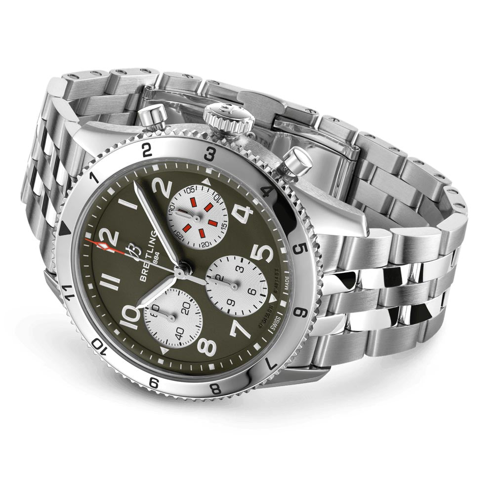 Breitling Classic AVI Curtiss Warhawk 42mm Green Dial Automatic Chronograph Gents Watch A233802A1L1A1
