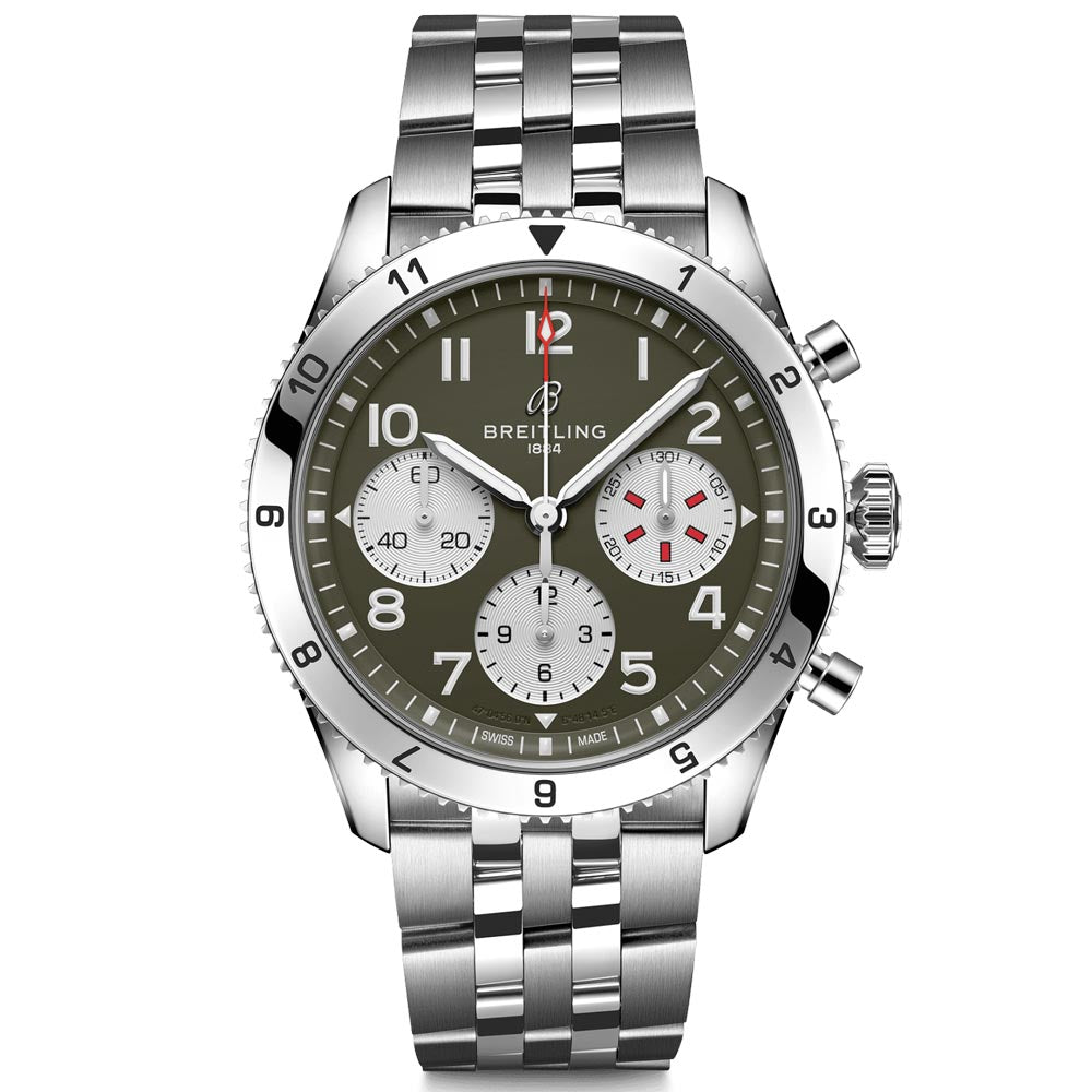 Breitling Classic AVI Curtiss Warhawk 42mm Green Dial Automatic Chronograph Gents Watch A233802A1L1A1