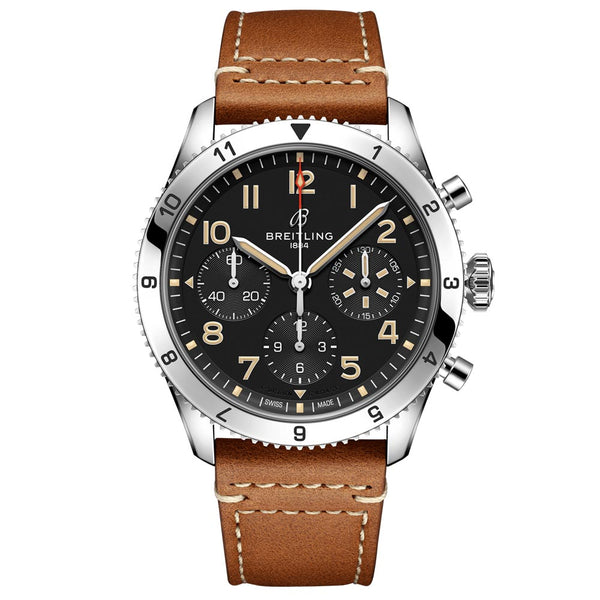 breitling classic avi p-51 mustang 42mm black dial automatic chronograph gents watch