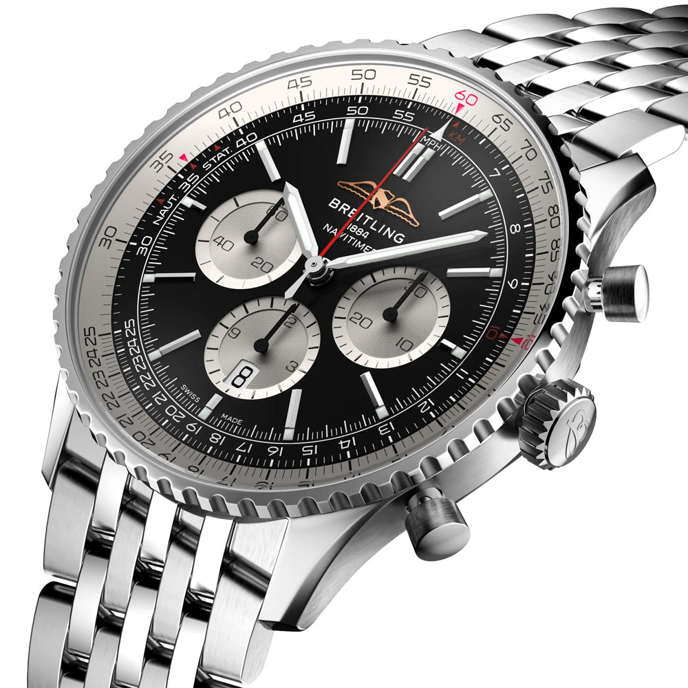 Breitling Navitimer B01 Chronograph 46mm Black Dial Automatic Gents Watch AB0137211B1A1