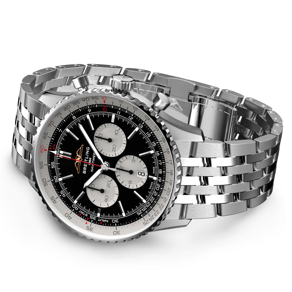 Breitling Navitimer B01 Chronograph 46mm Black Dial Automatic Gents Watch AB0137211B1A1