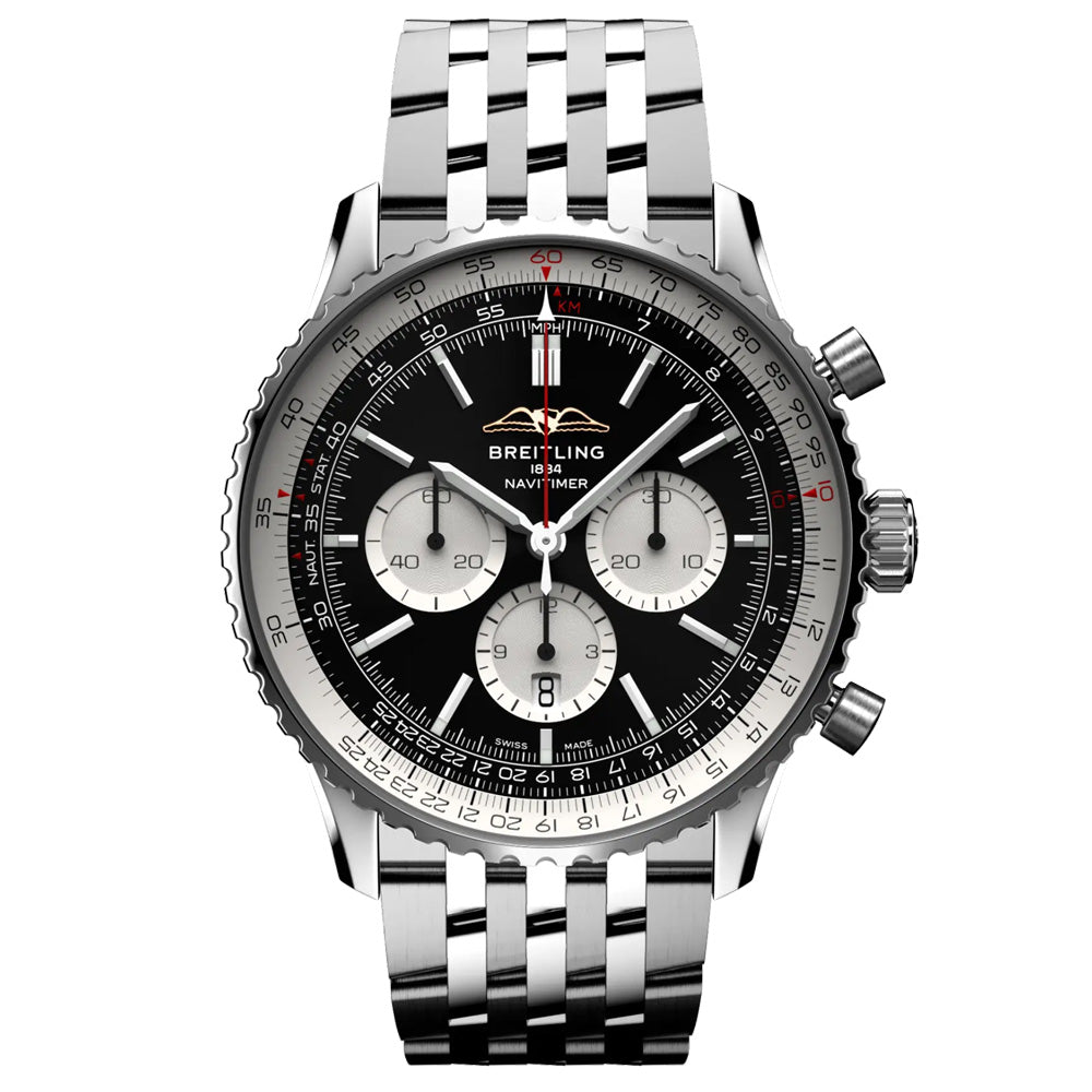 Breitling Navitimer B01 Chronograph 46mm Black Dial Automatic Gents Watch AB0137211B1A1