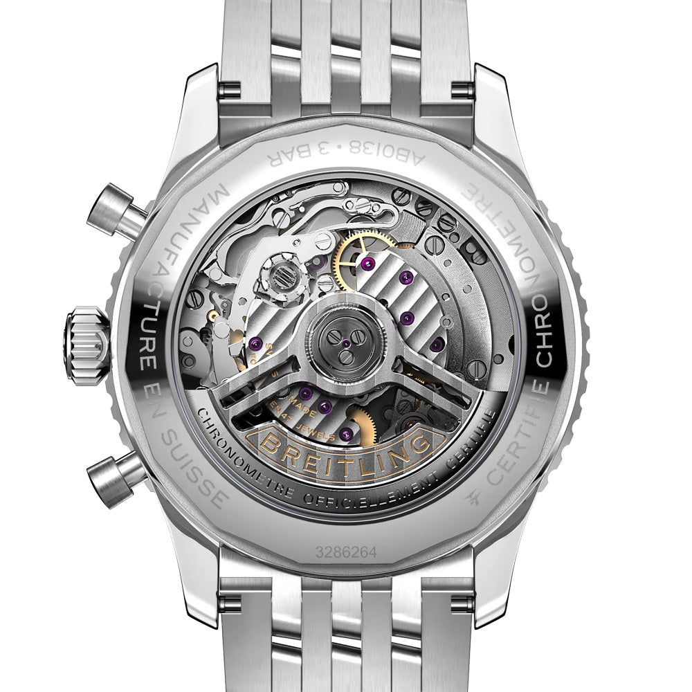 Breitling Navitimer B01 Chronograph 43mm Silver Dial Automatic Gents Watch AB0138241G1A1