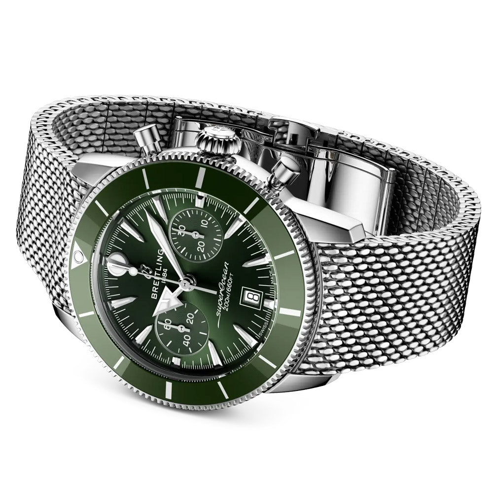 Breitling Superocean Heritage B01 Chronograph 42mm Green Dial Automatic Gents Watch AB0156361L1A1