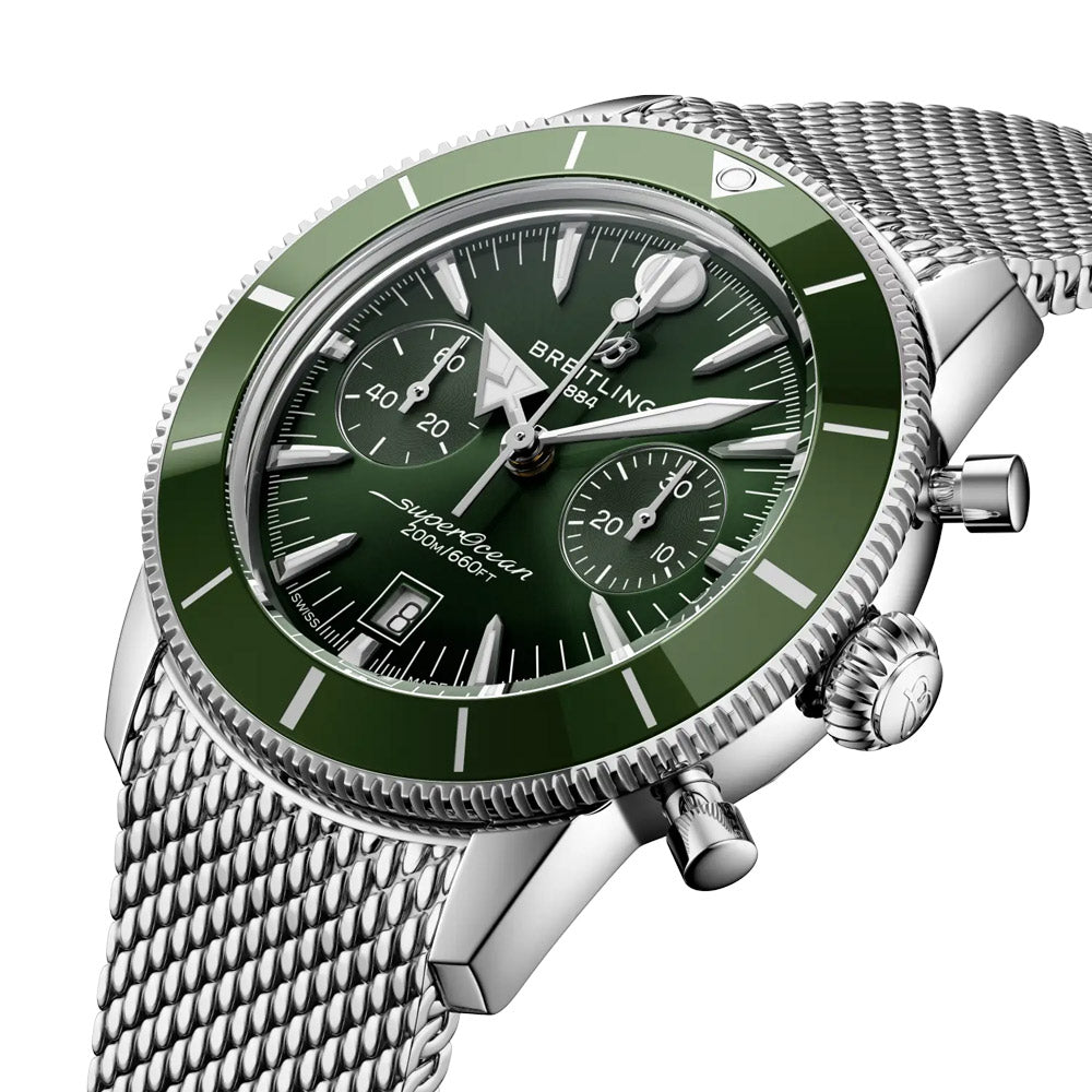Breitling Superocean Heritage B01 Chronograph 42mm Green Dial Automatic Gents Watch AB0156361L1A1