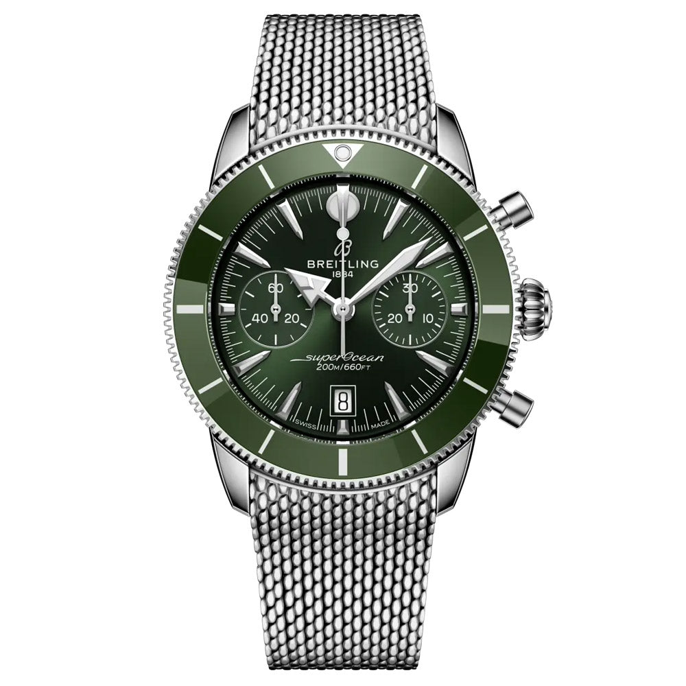 Breitling Superocean Heritage B01 Chronograph 42mm Green Dial Automatic Gents Watch AB0156361L1A1