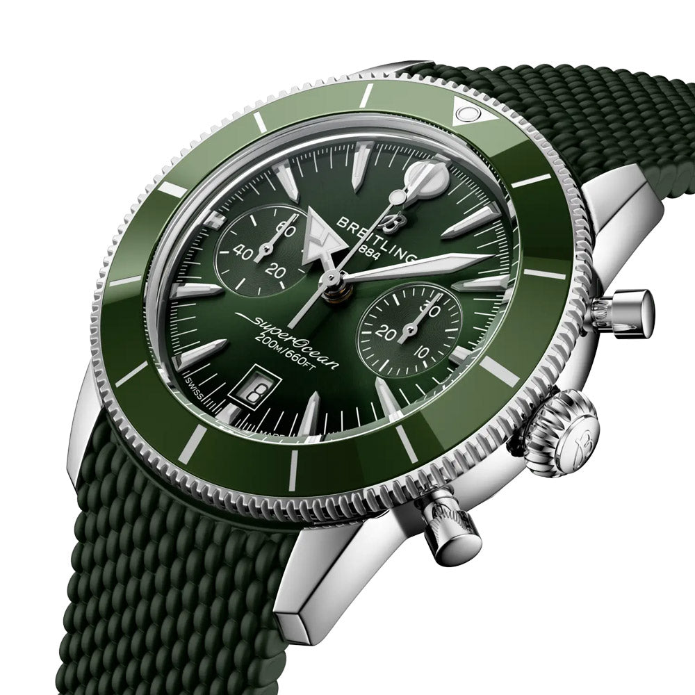 Breitling Superocean Heritage B01 Chronograph 42mm Green Dial Automatic Gents Watch AB0156361L1S1