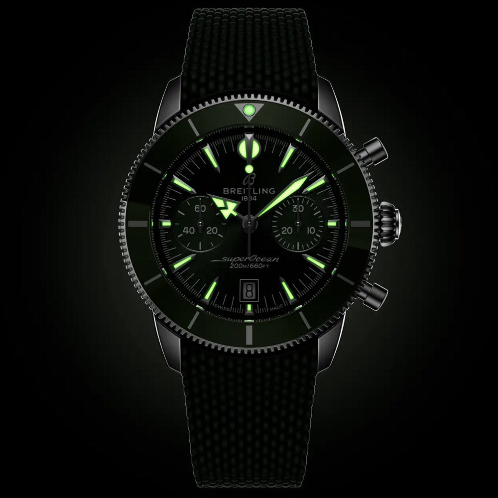 Breitling Superocean Heritage B01 Chronograph 42mm Green Dial Automatic Gents Watch AB0156361L1S1