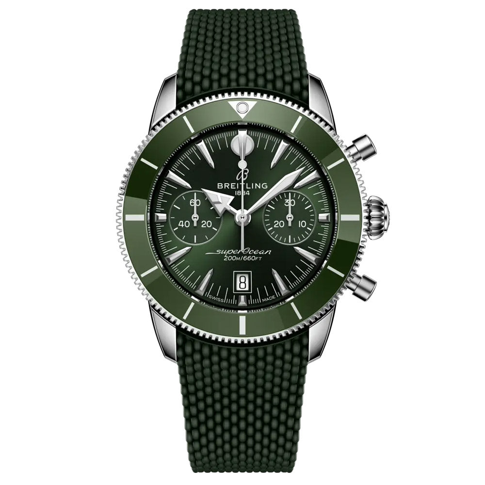 Breitling Superocean Heritage B01 Chronograph 42mm Green Dial Automatic Gents Watch AB0156361L1S1