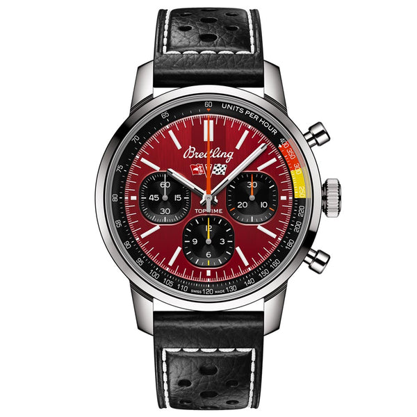 breitling top time b01 chevrolet corvette 41mm red dial automatic chronograph gents watch