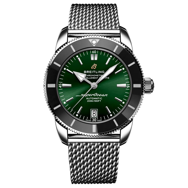 breitling superocean heritage b20 42mm green dial automatic gents watch