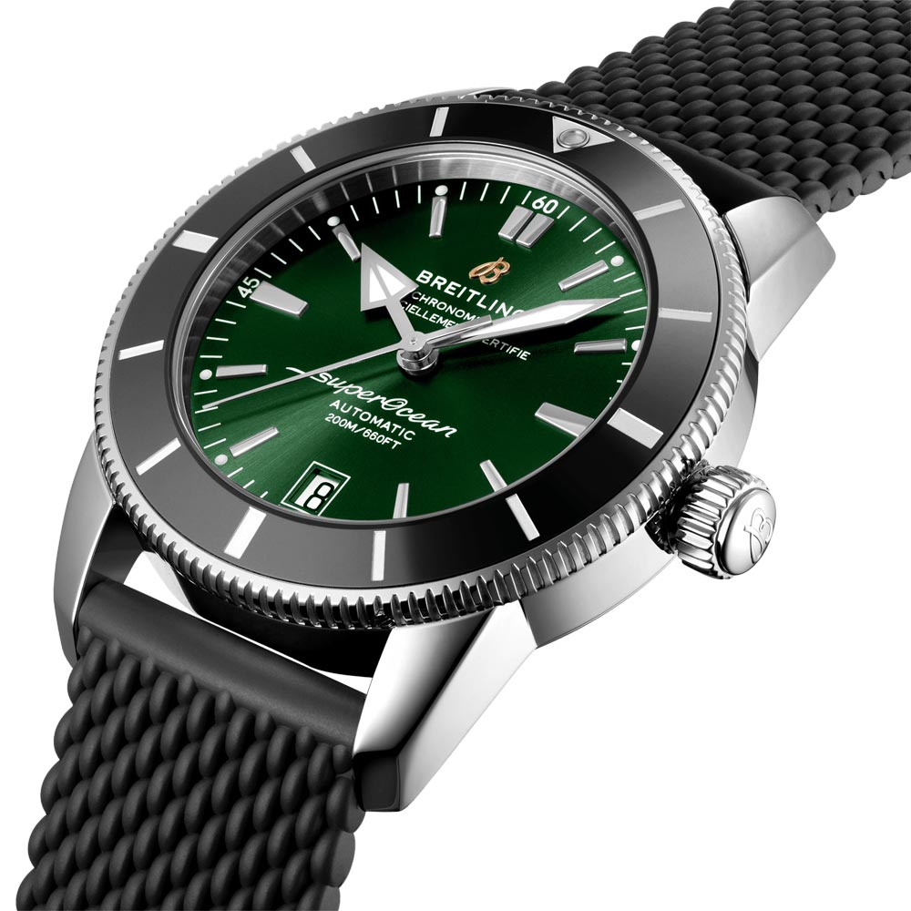 breitling superocean heritage b20 42mm green dial automatic gents watch