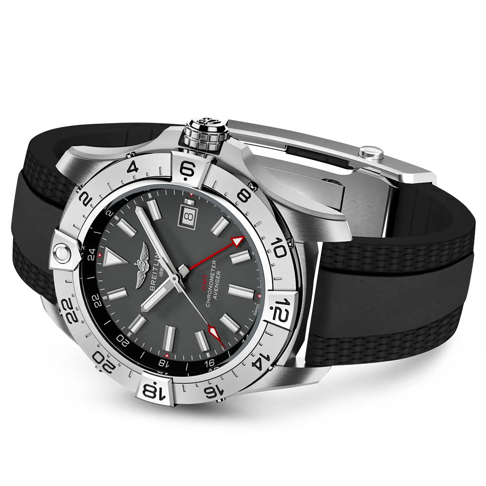 Breitling Avenger 44mm GMT UK Edition Anthracite Dial Automatic Gents Watch A323203B1B1S1