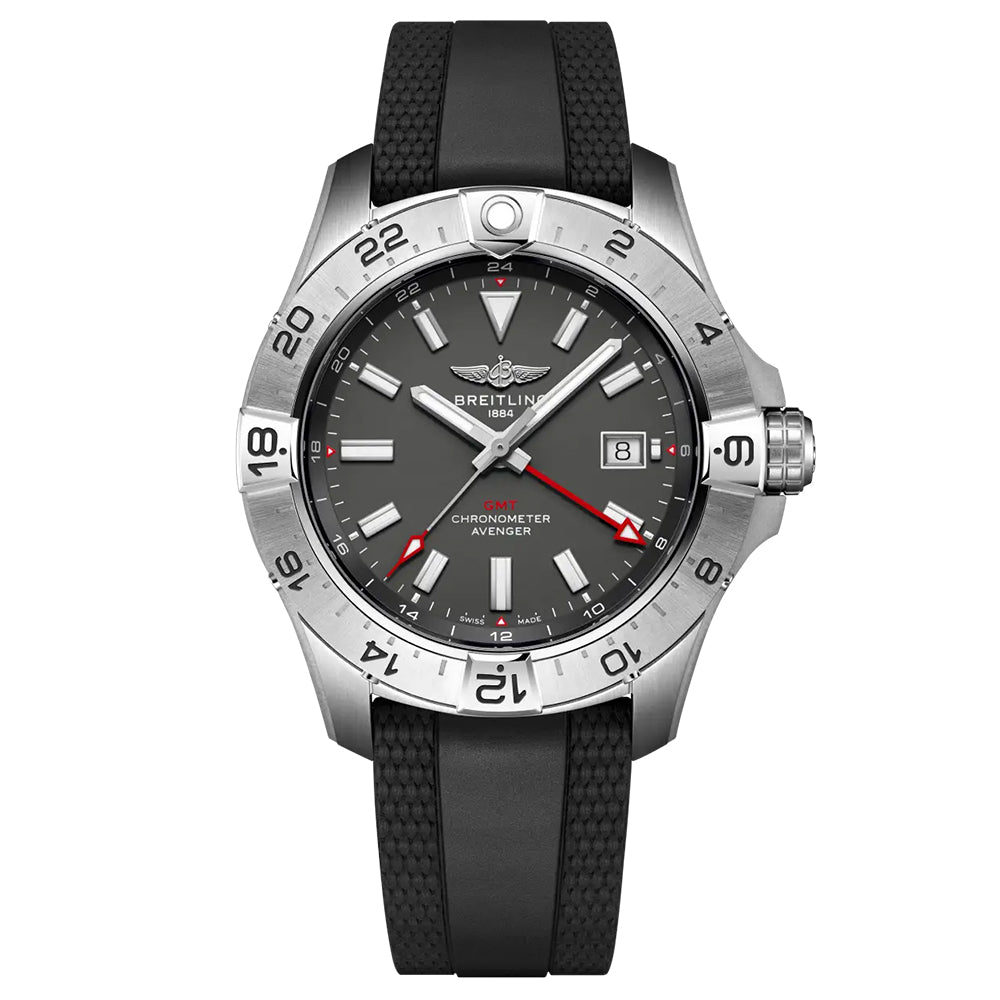 Breitling Avenger 44mm GMT UK Edition Anthracite Dial Automatic Gents Watch A323203B1B1S1