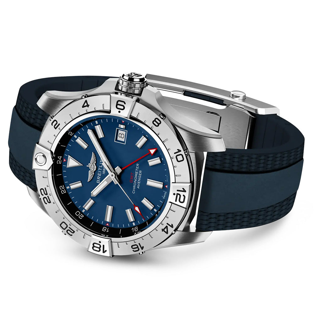 Breitling Avenger 44mm GMT UK Edition Blue Dial Automatic Gents Watch A323203B1C1S1