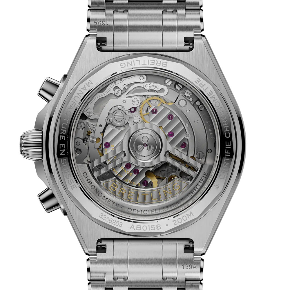 Breitling Chronomat B01 42mm White Dial Automatic Chronograph Gents Watch AB0158101A1A1