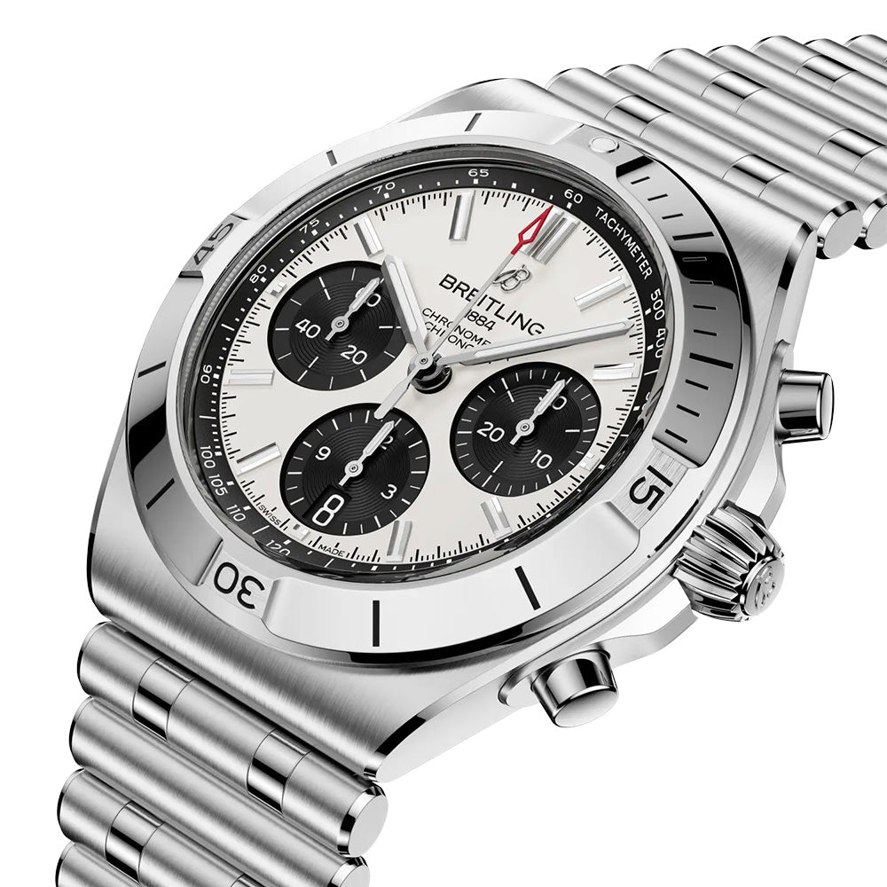 Breitling Chronomat B01 42mm White Dial Automatic Chronograph Gents Watch AB0158101A1A1