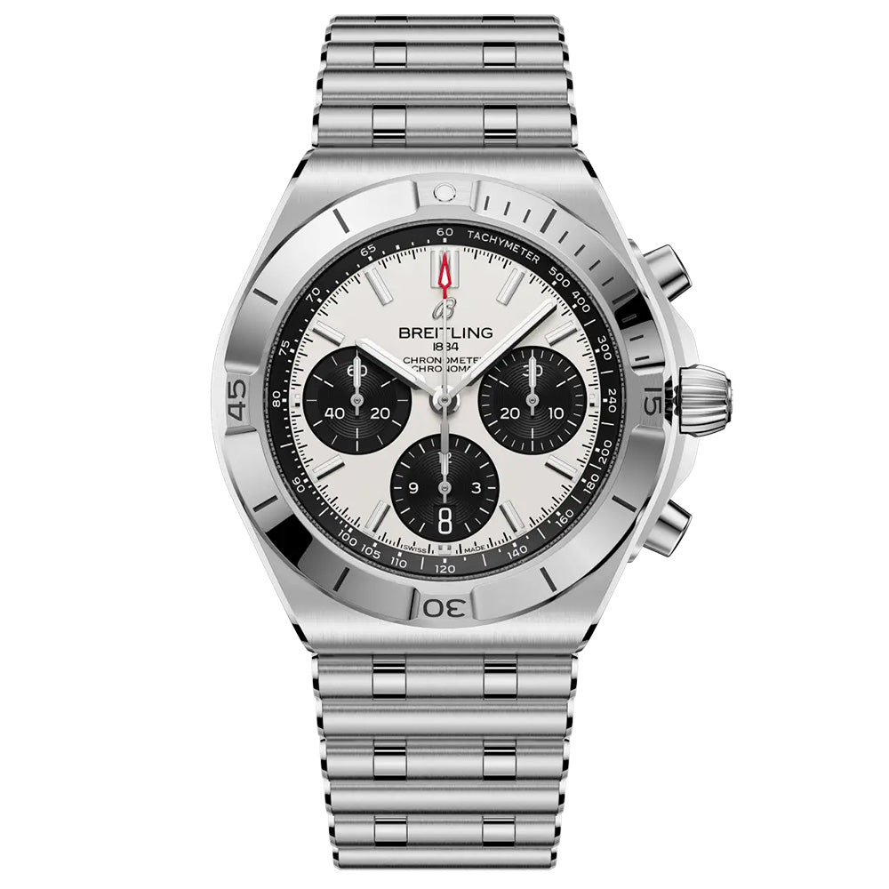 Breitling Chronomat B01 42mm White Dial Automatic Chronograph Gents Watch AB0158101A1A1