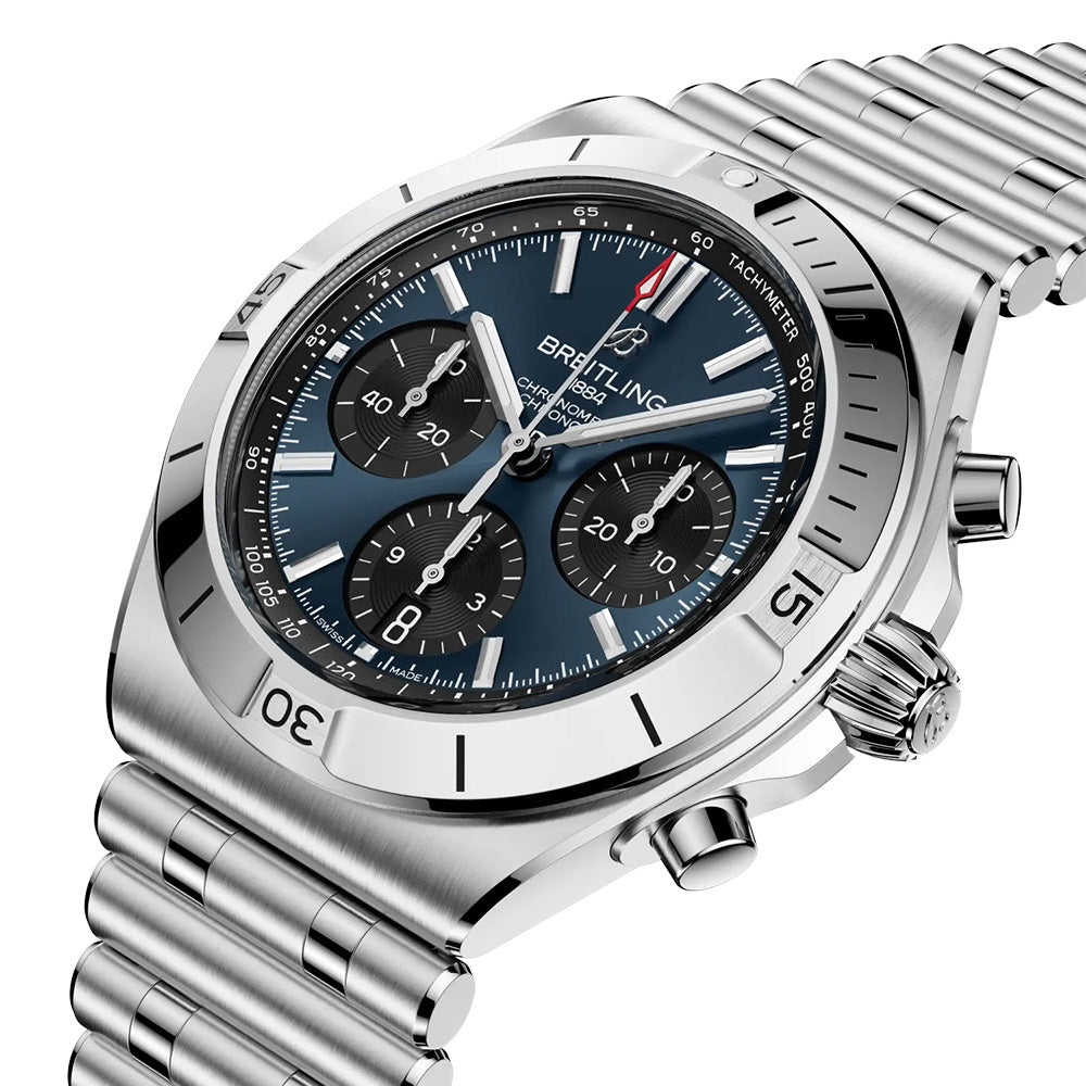 Breitling Chronomat B01 42mm Blue Dial Automatic Chronograph Gents Watch AB0158101C1A1