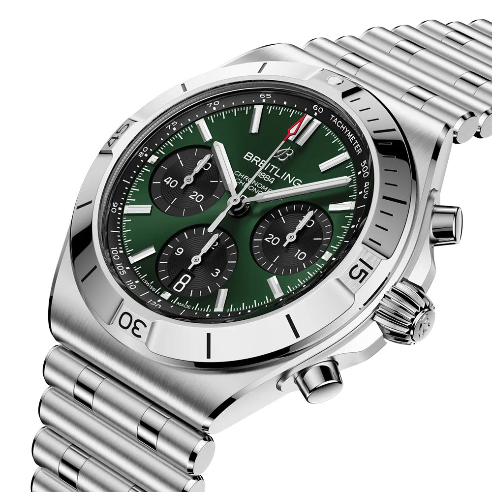 Breitling Chronomat B01 42mm Green Dial Automatic Chronograph Gents Watch AB0158101L1A1