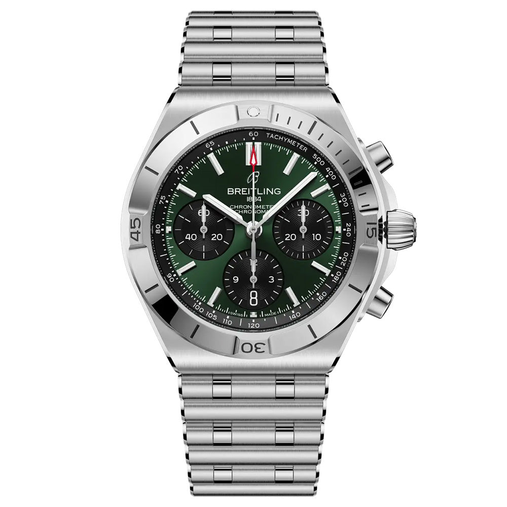 Breitling Chronomat B01 42mm Green Dial Automatic Chronograph Gents Watch AB0158101L1A1