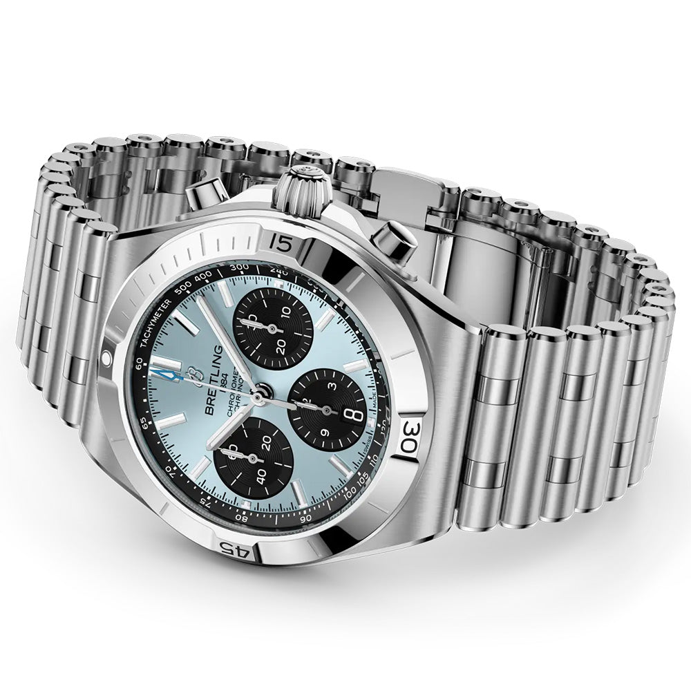 Breitling Chronomat B01 42mm Ice Blue Dial Steel & Platinum Automatic Chronograph Gents Watch PB0158101C1A1