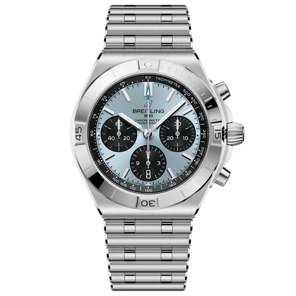 Breitling Chronomat B01 42mm Ice Blue Dial Steel & Platinum Automatic Chronograph Gents Watch PB0158101C1A1