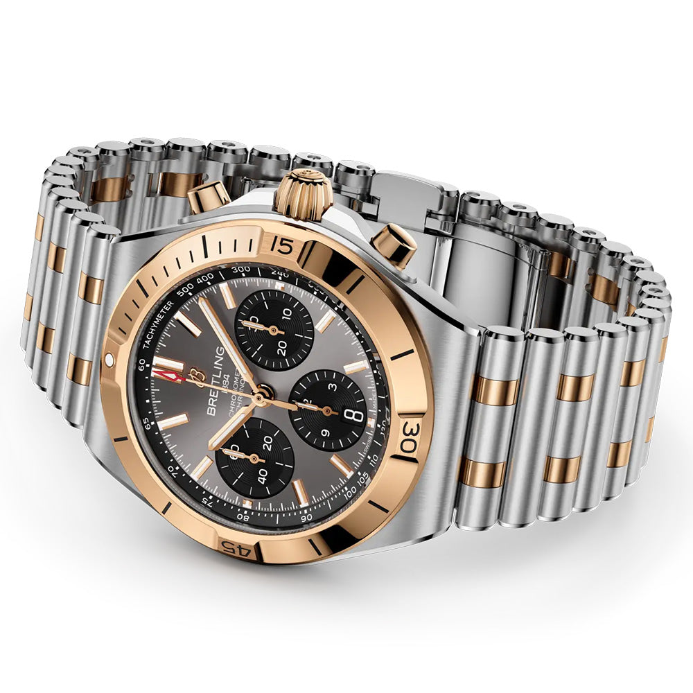 Breitling Chronomat B01 Chronograph 42mm Anthracite Dial Steel & 18ct Rose Gold Automatic Watch UB0158101B1U1