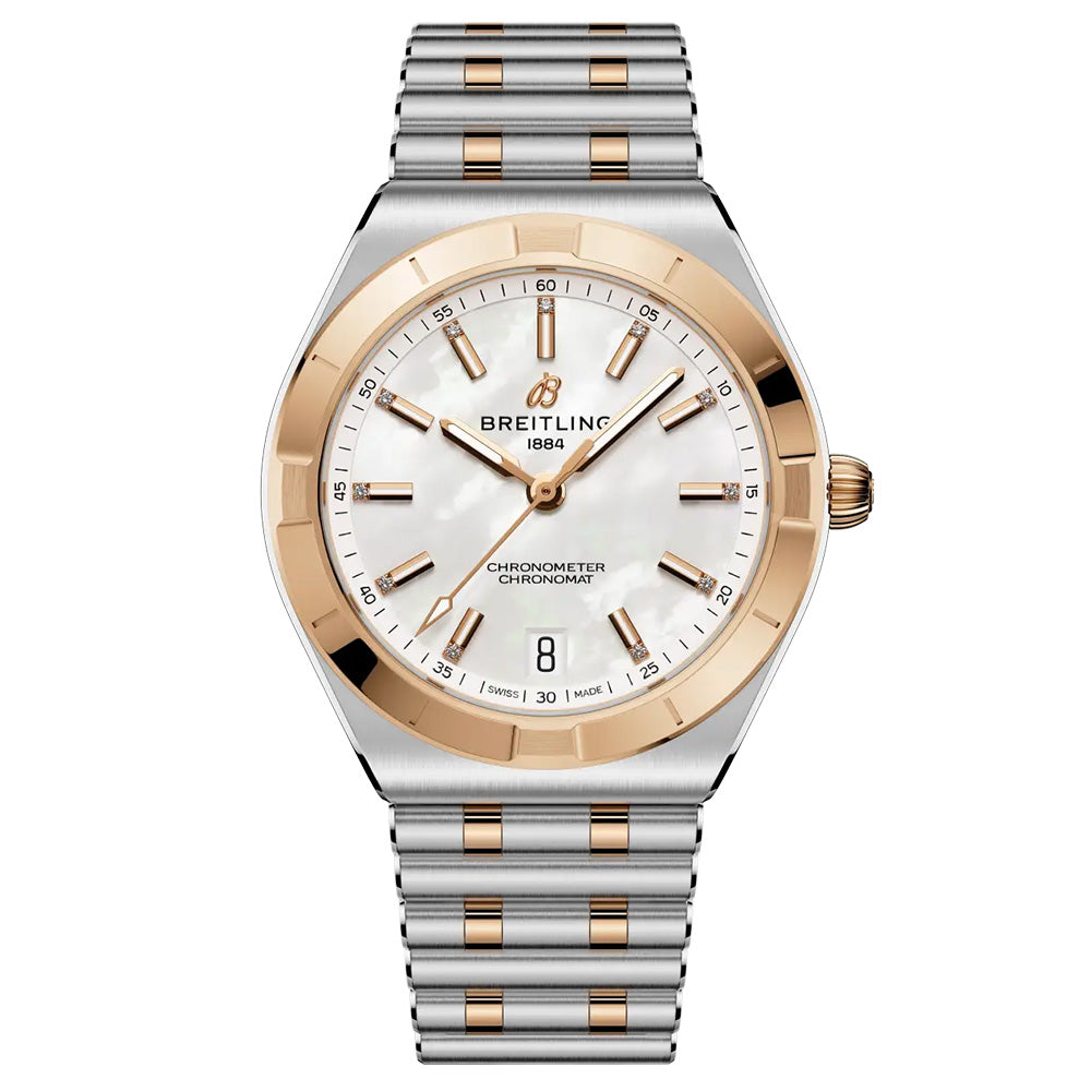 Breitling Chronomat 36mm MOP Dial Steel and 18ct Rose Gold Automatic Ladies Watch U10320101A1U1