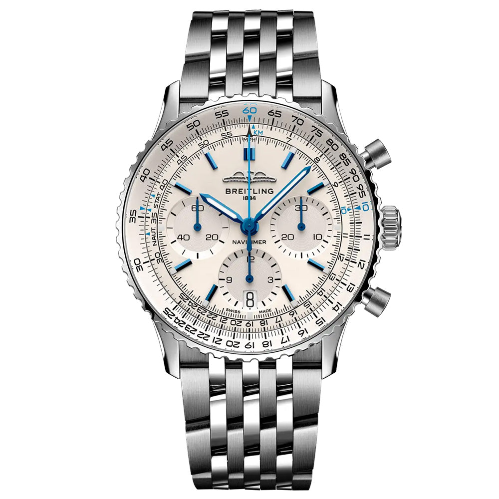 Breitling Navitimer B01 Chronograph 41mm White Dial Automatic Gents Watch AB0139A71G1A1