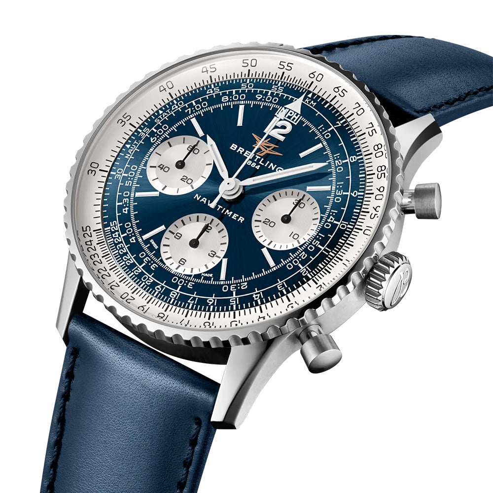 Breitling Navitimer B09 Chronograph 41mm Blue Dial Manual Wound Gents Watch AB0950211C1X1