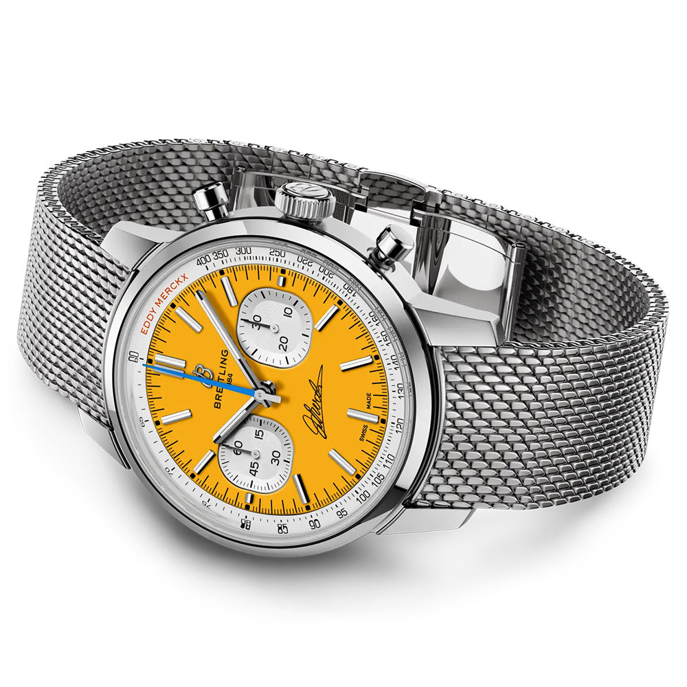 Breitling Top Time B01 Eddy Merckx Limited Edition 41mm Yellow Dial Automatic Chronograph Gents Watch AB01762C1I1A1