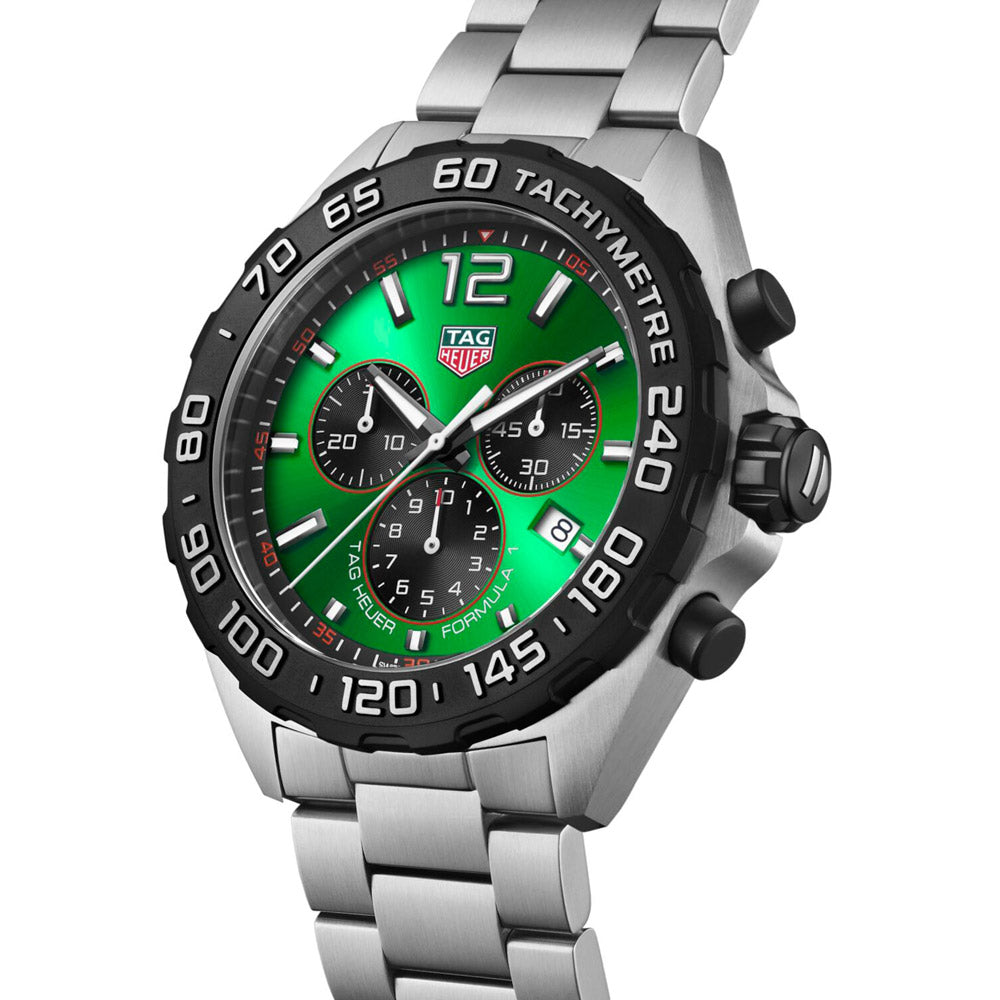 TAG Heuer Formula 1 43mm Green Dial Quartz Chronograph Gents Watch CAZ101AP.BA0842