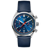 tag heuer carrera 42mm blue dial automatic chronograph gents watch